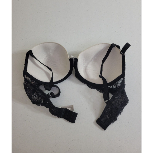 Victoria's Secret Dream Angels Black & White Lace Lined Demi Underwire Bra 34D - Picture 4 of 8